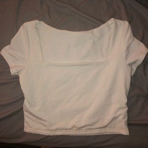 White Square Neck Crop Top